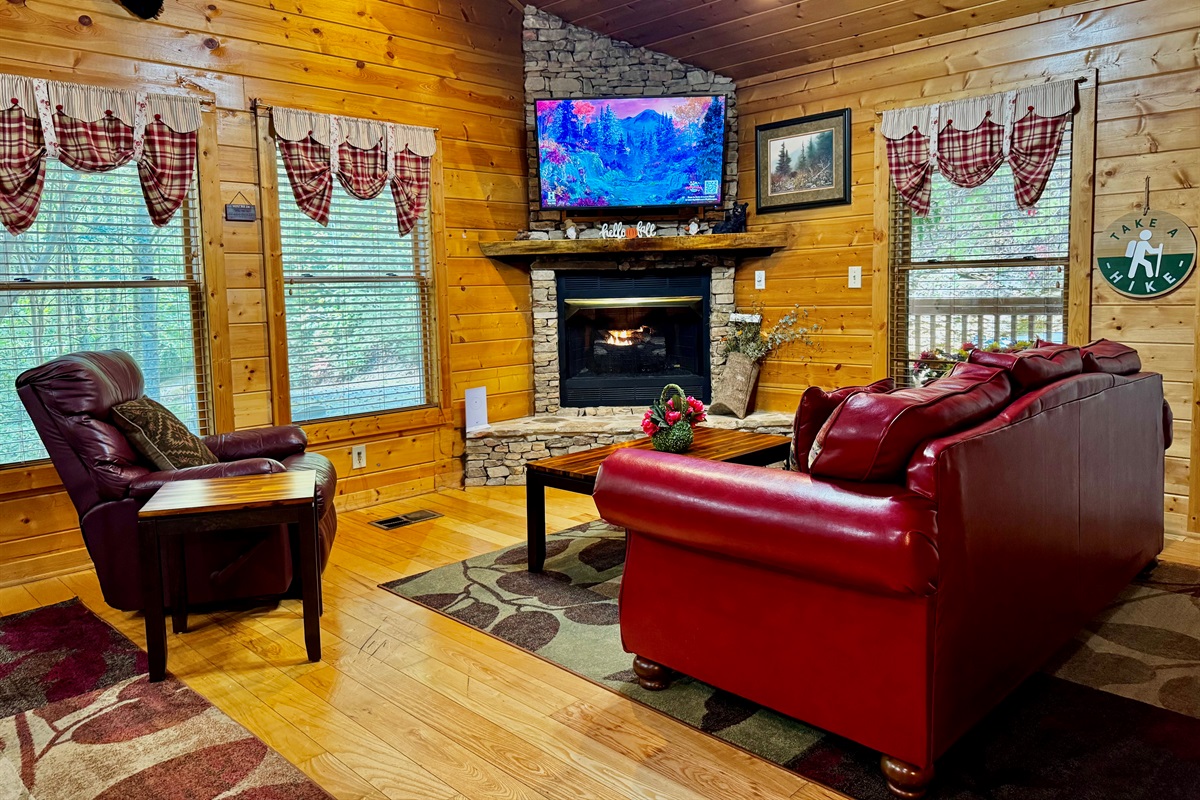 This is the place to be on a crisp Autumn evening or cold Winter day! The fireplace adding that special kind of warmth while you relax and watch the satellite TV.
