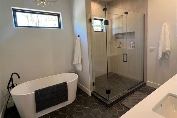 Soaking tub and step-in shower