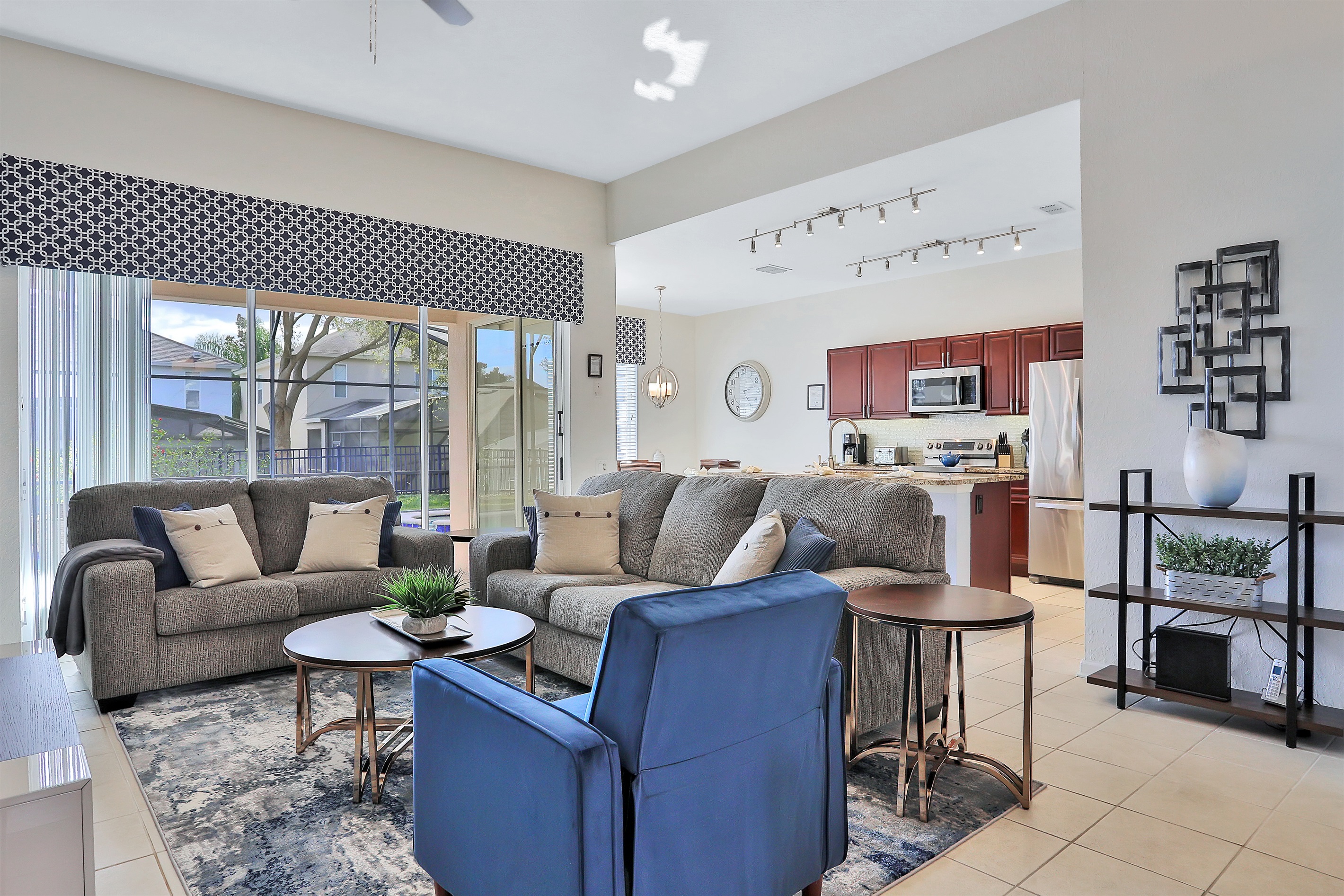 Comfortable Family Room with 65" Smart TV