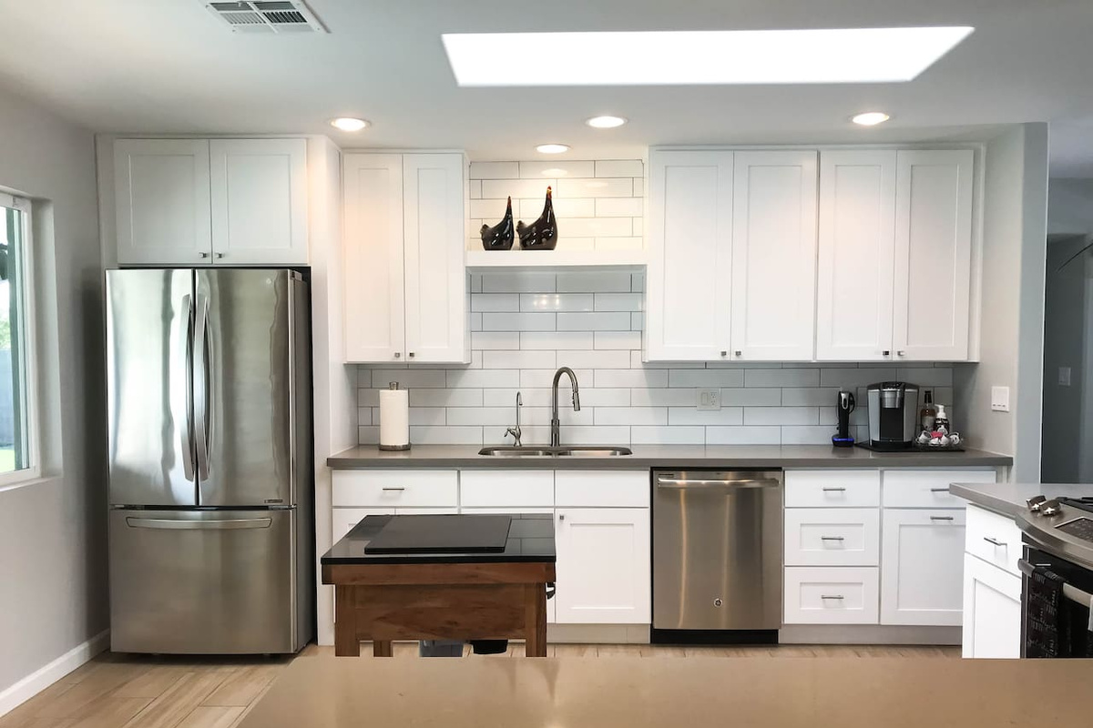 Comfortable kitchen with island work station