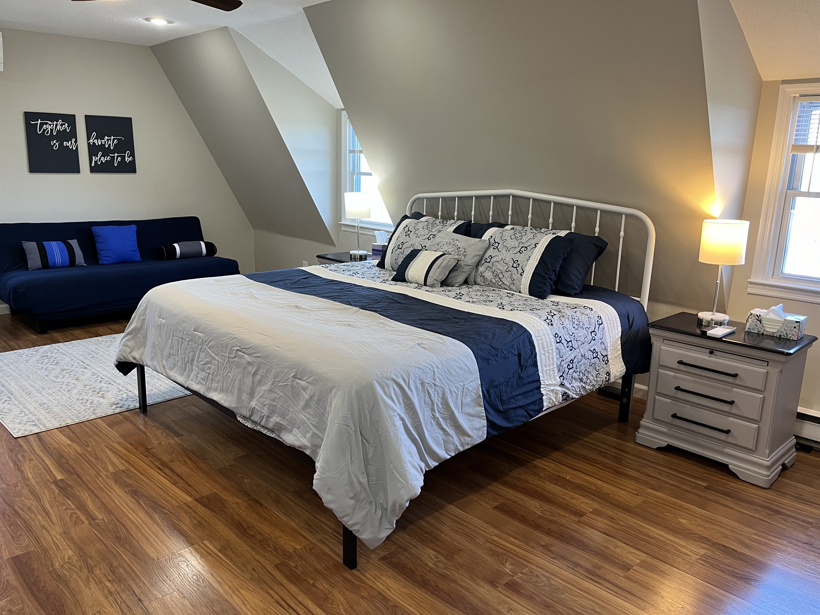 Hilltop Hideaway 2nd Floor bedroom #5 with King bed overlooking the beautiful views.