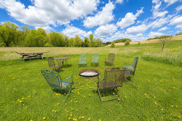 Relax by the fire as the sun sets over the countryside and the stars begin to fill the Wisconsin sky.