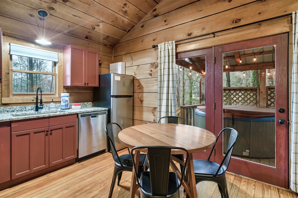 Dining area with deck access for indoor-outdoor living