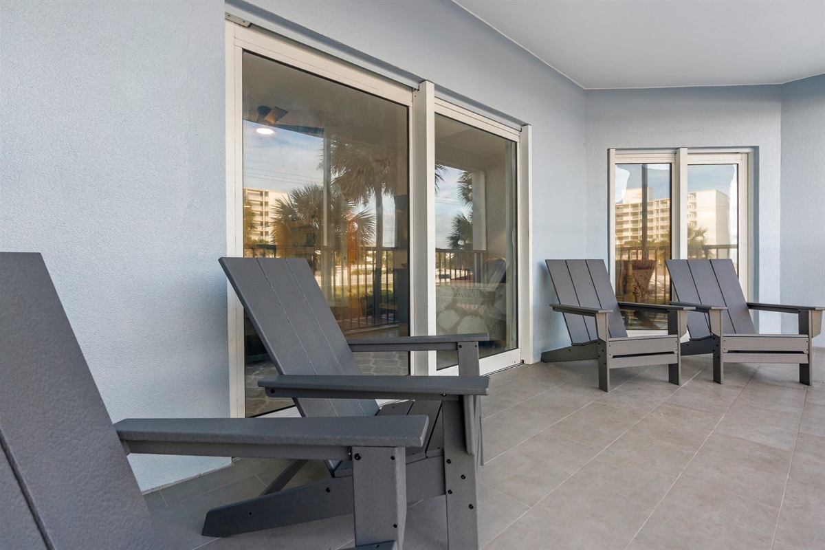 East-Facing Balcony View with Screen and Ample Seating