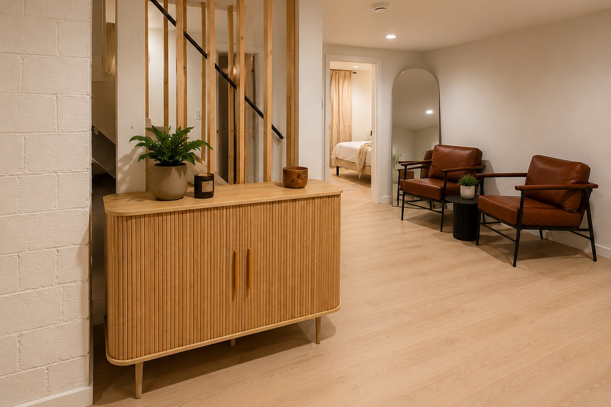 Lower level lounging space