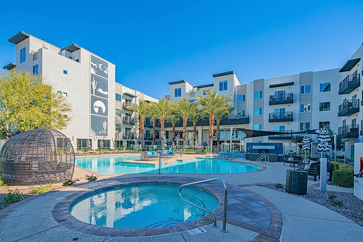 Relax or refresh in our sparkling pools and inviting hot tub!