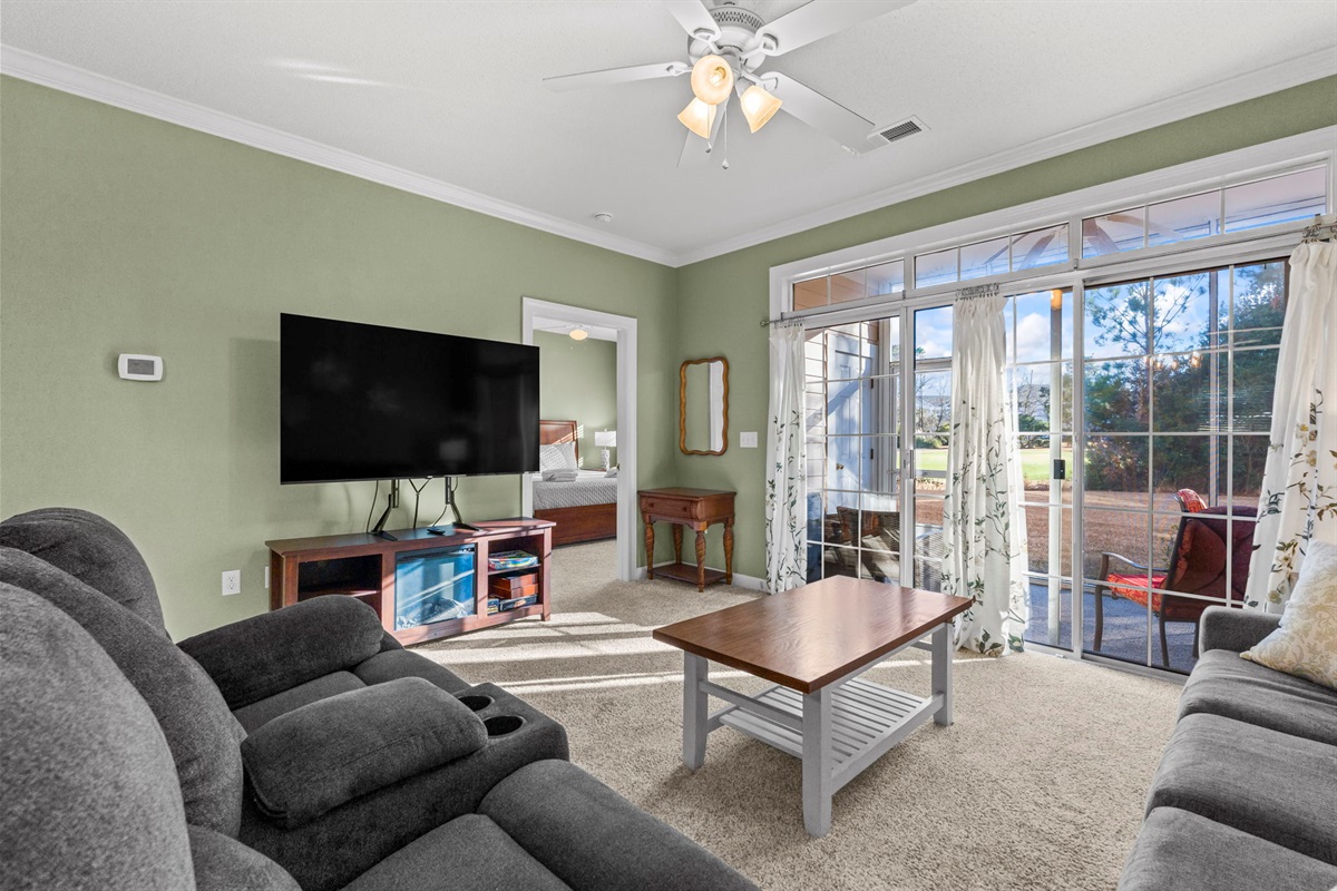 Spacious open Living Area with patio access