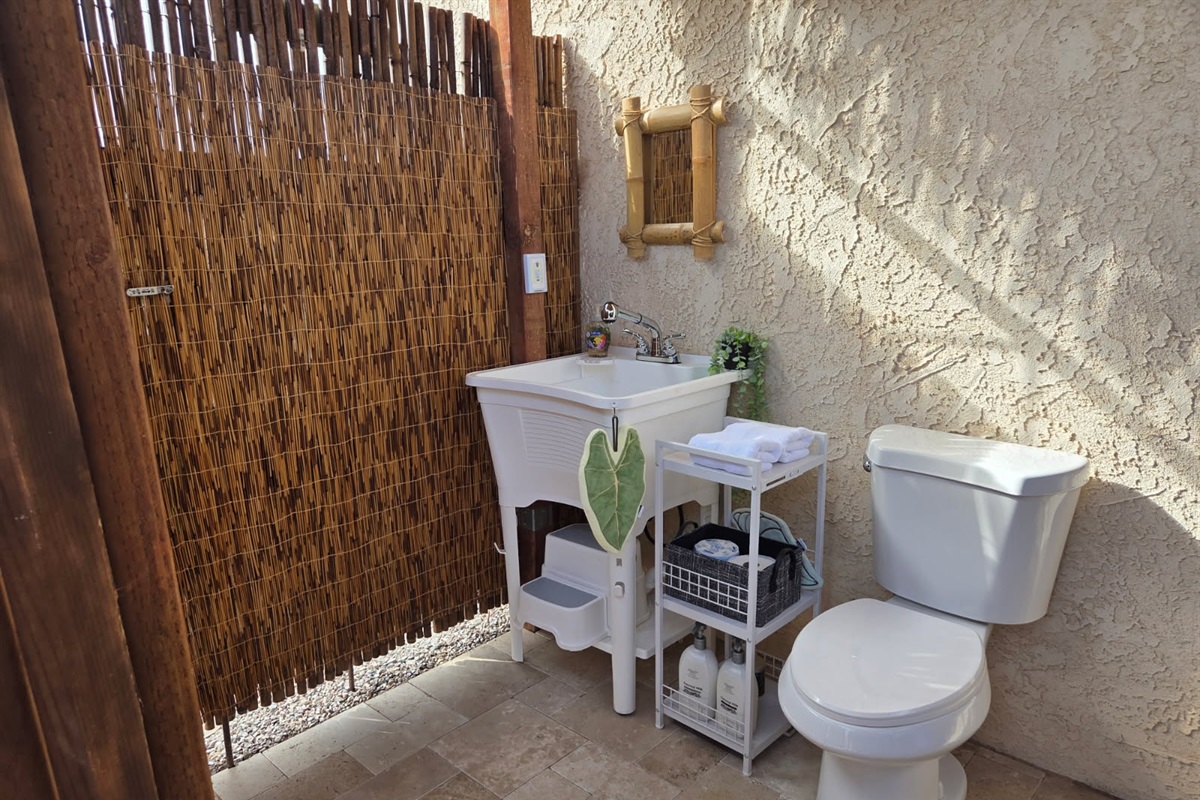 Outdoor pool bathroom