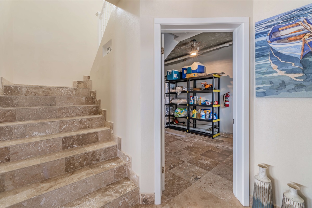 Functional laundry room tucked away for convenience during long stays.