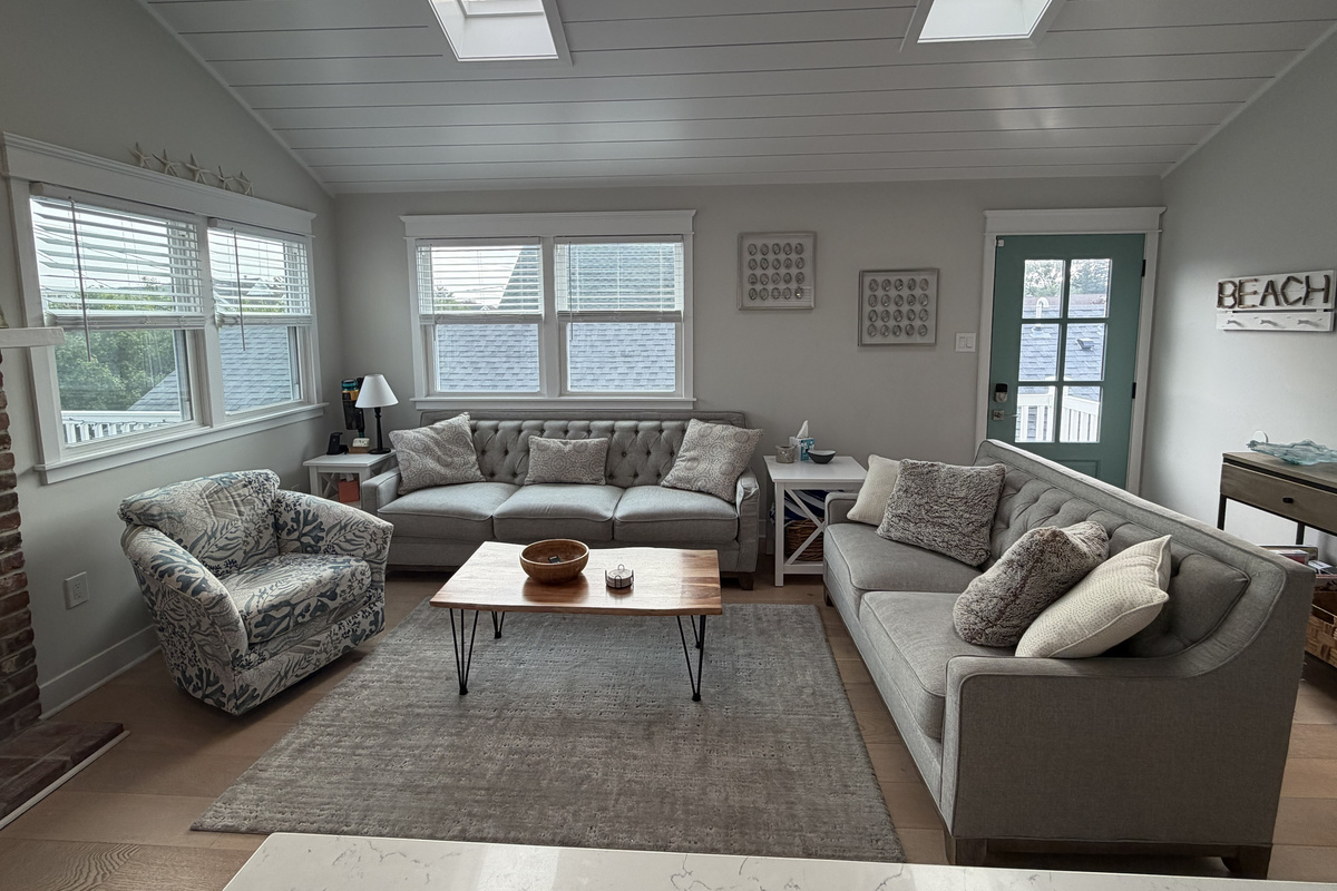 Living room area with plush seating