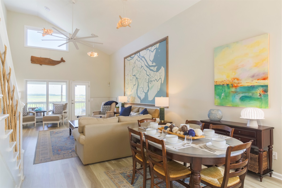 Bright and welcoming, the dining area brings everyone together.