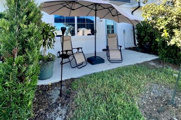 Outside seating for morning coffee