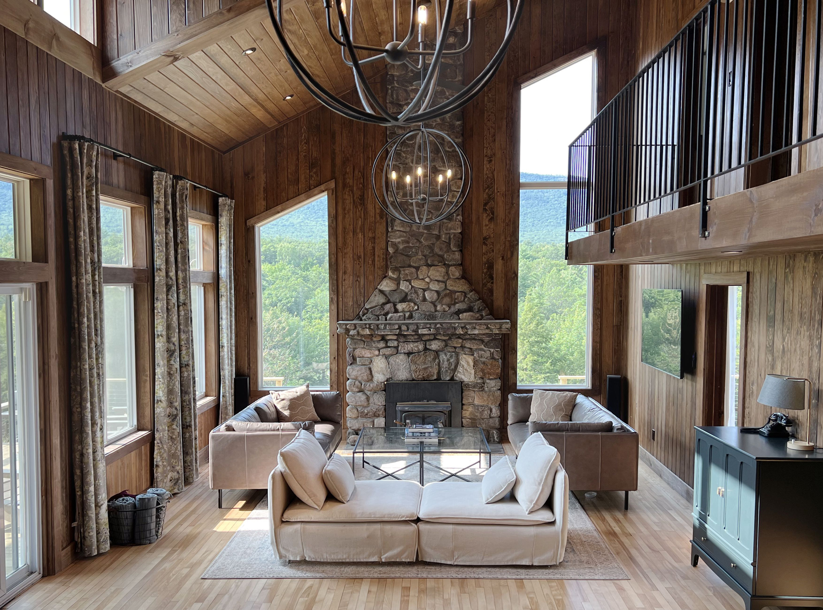 Enjoy the views, curl up with a book or use the 65-inch Roku Smart TV in this spacious room.