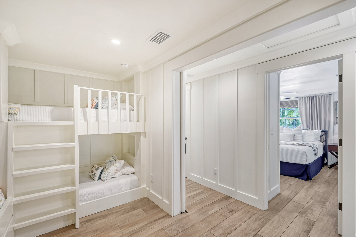 Each bunk was designed with a shelf and outlet for devices.