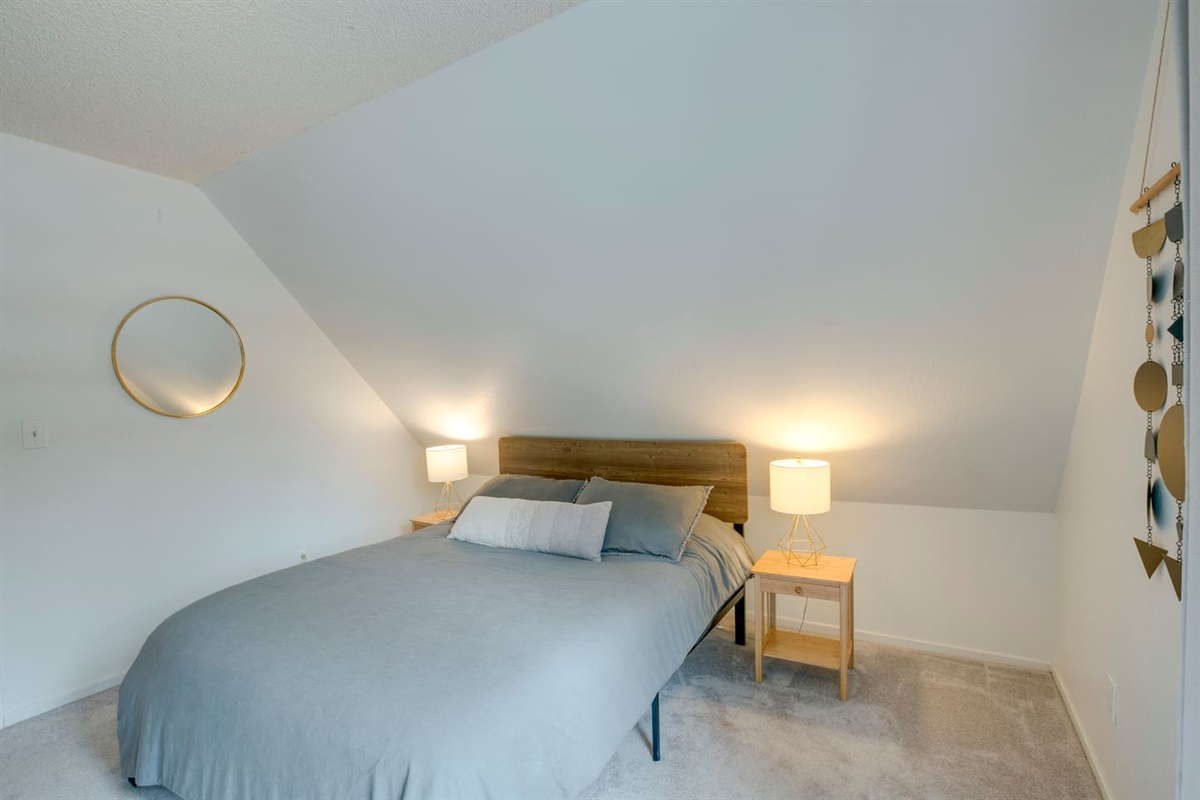 Bed with two night stands