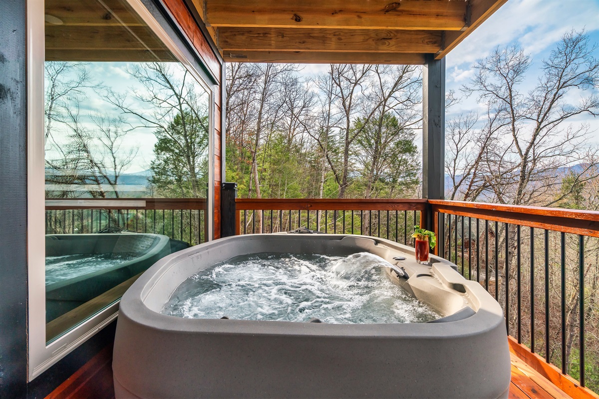 Relax and unwind in the hot tub.