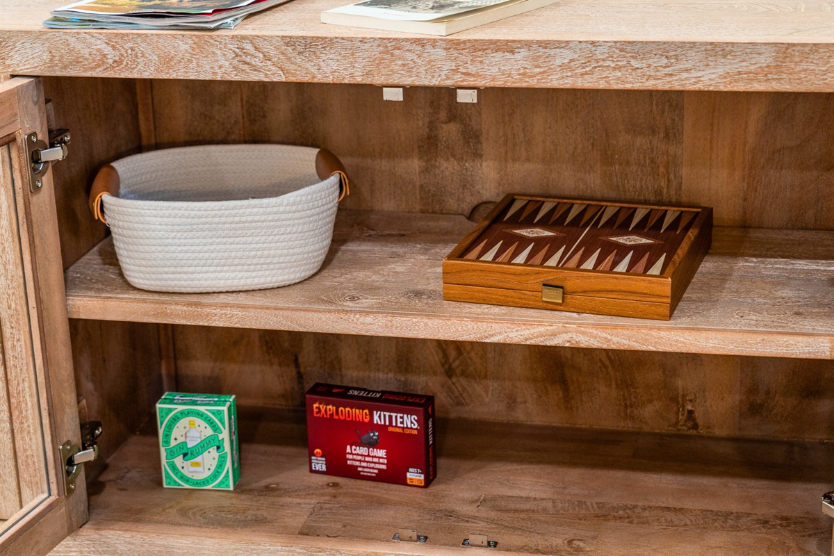 Games and entertainment for guests&mdash;everything you need for a relaxing night at home.