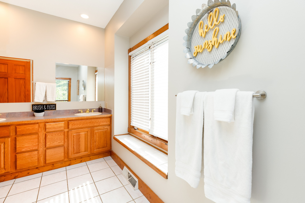 Primary Bathroom - with double vanity, shower, soaking tub