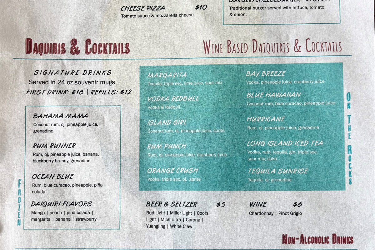 Flippers menu