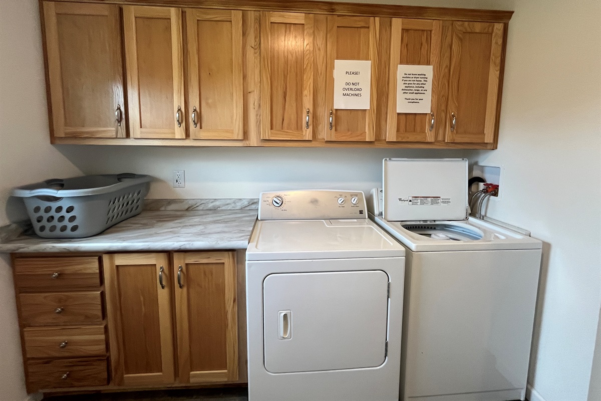 Laundry room off hallway on main level