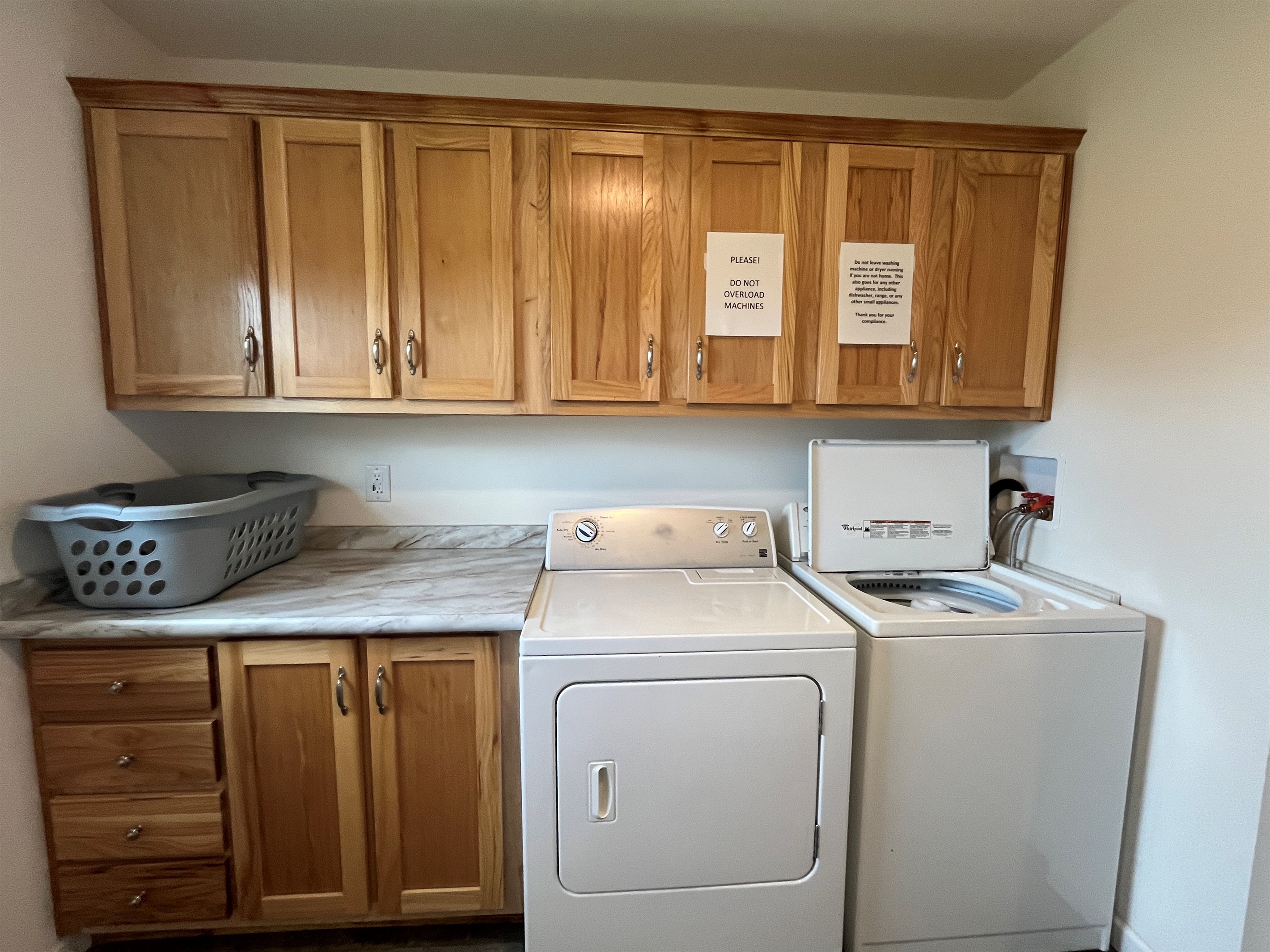Laundry room off hallway on main level