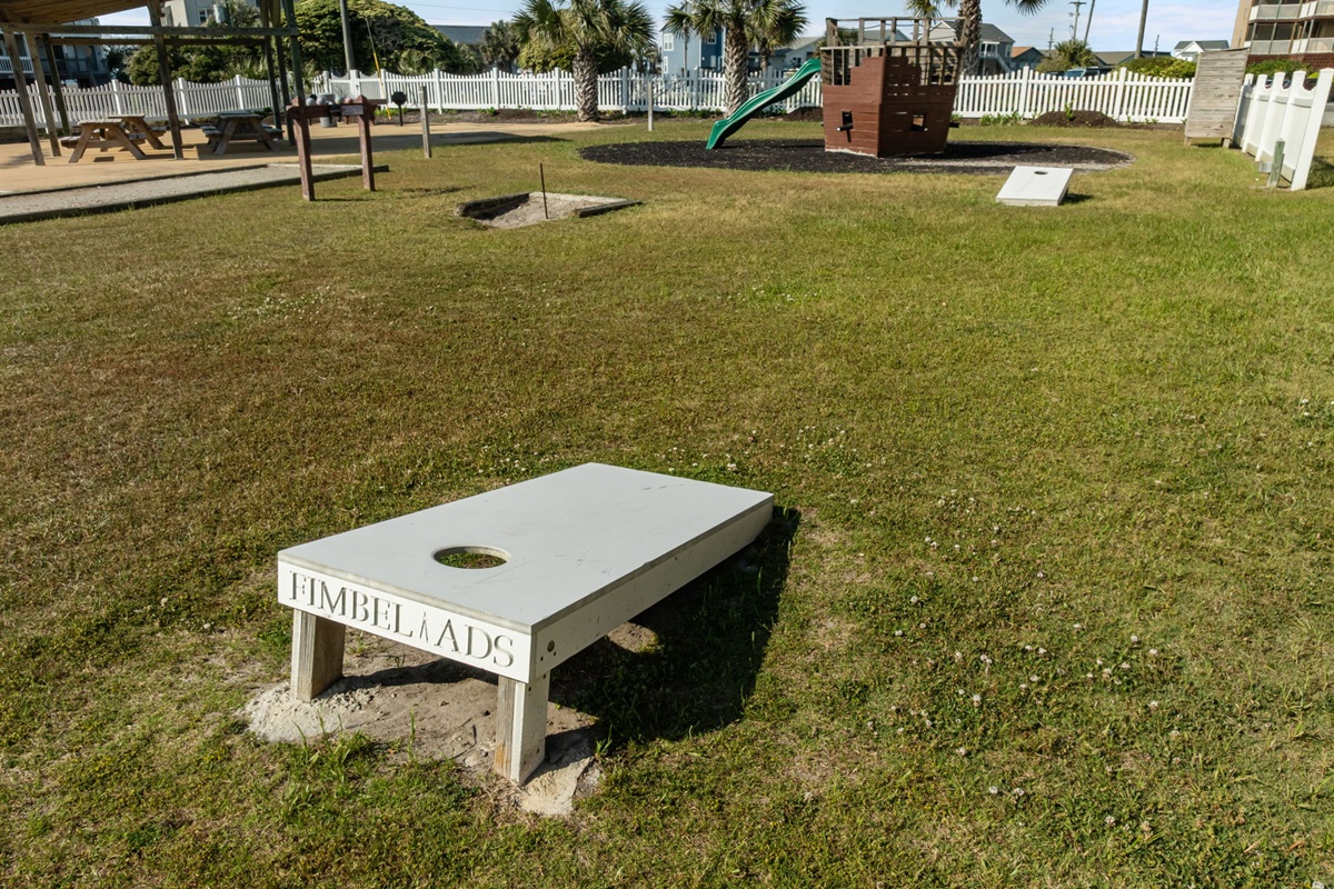 Classic cornhole setup ready for friendly competition anytime
