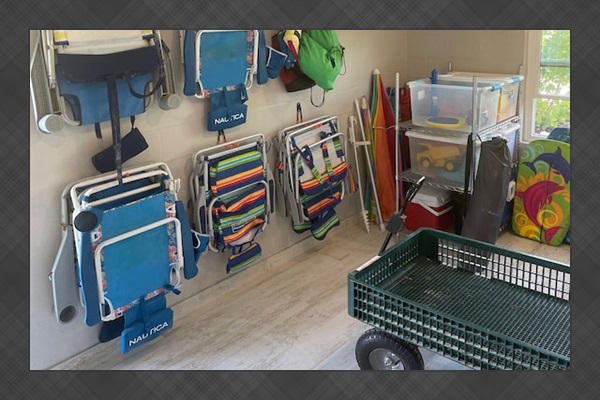 Separate beach stuff room