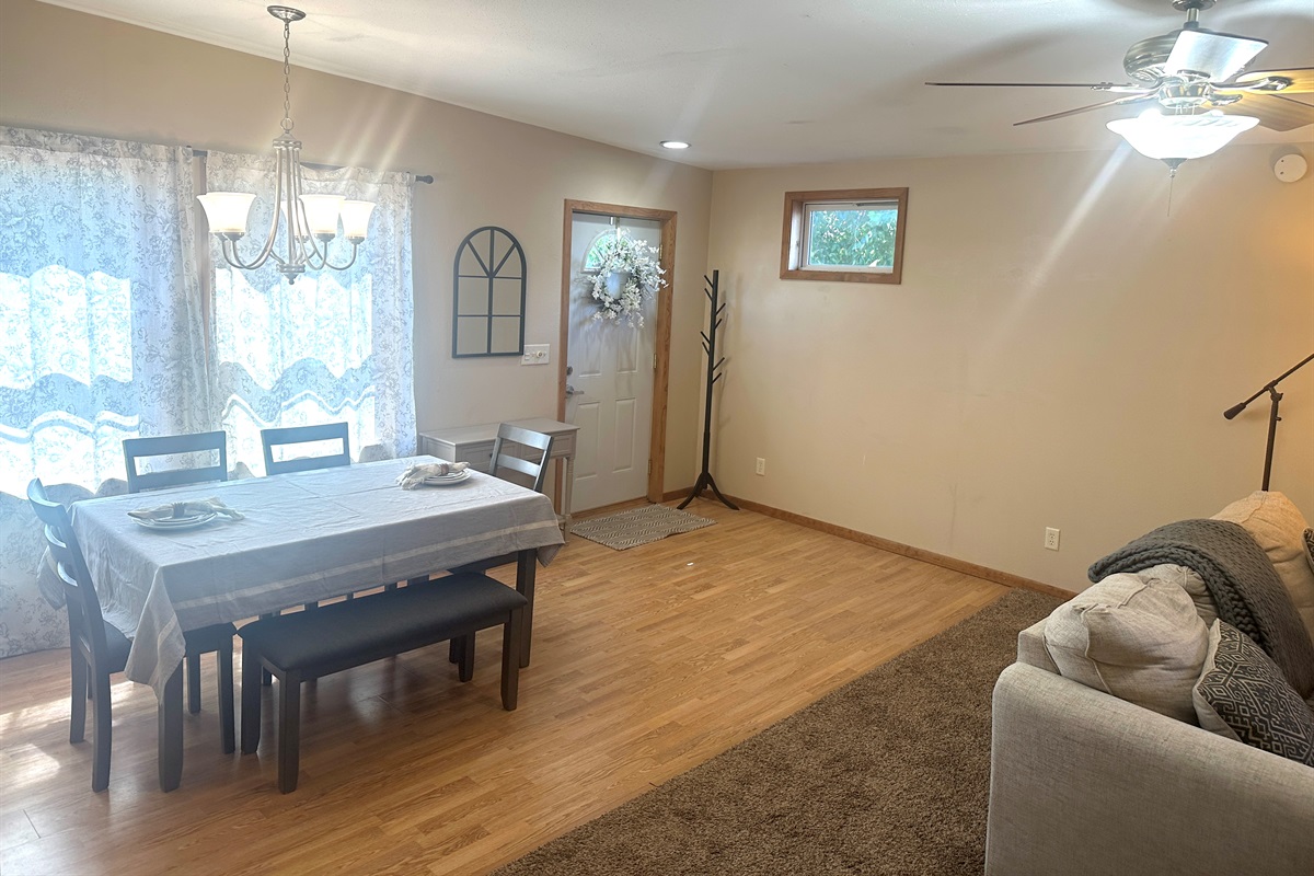 Both the living room and dining are open-concept.