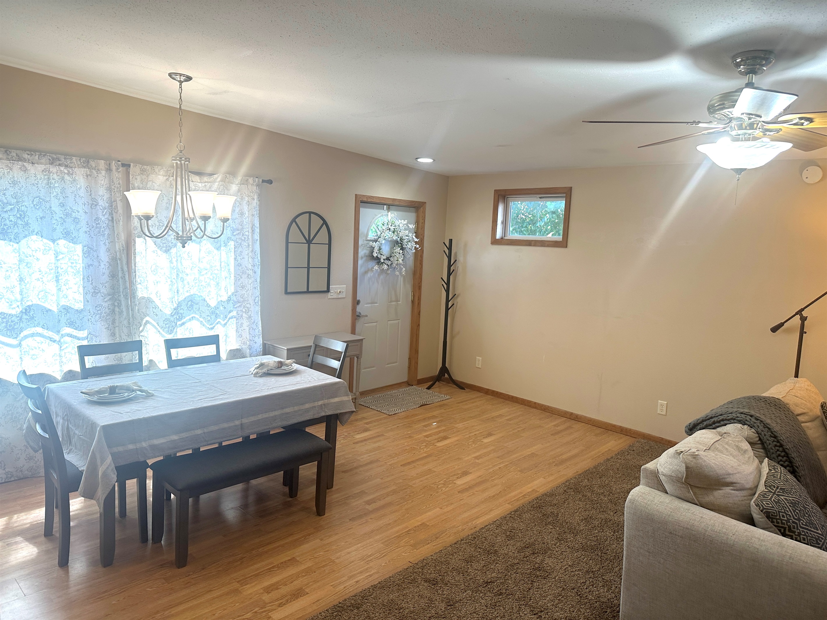 Both the living room and dining are open-concept.