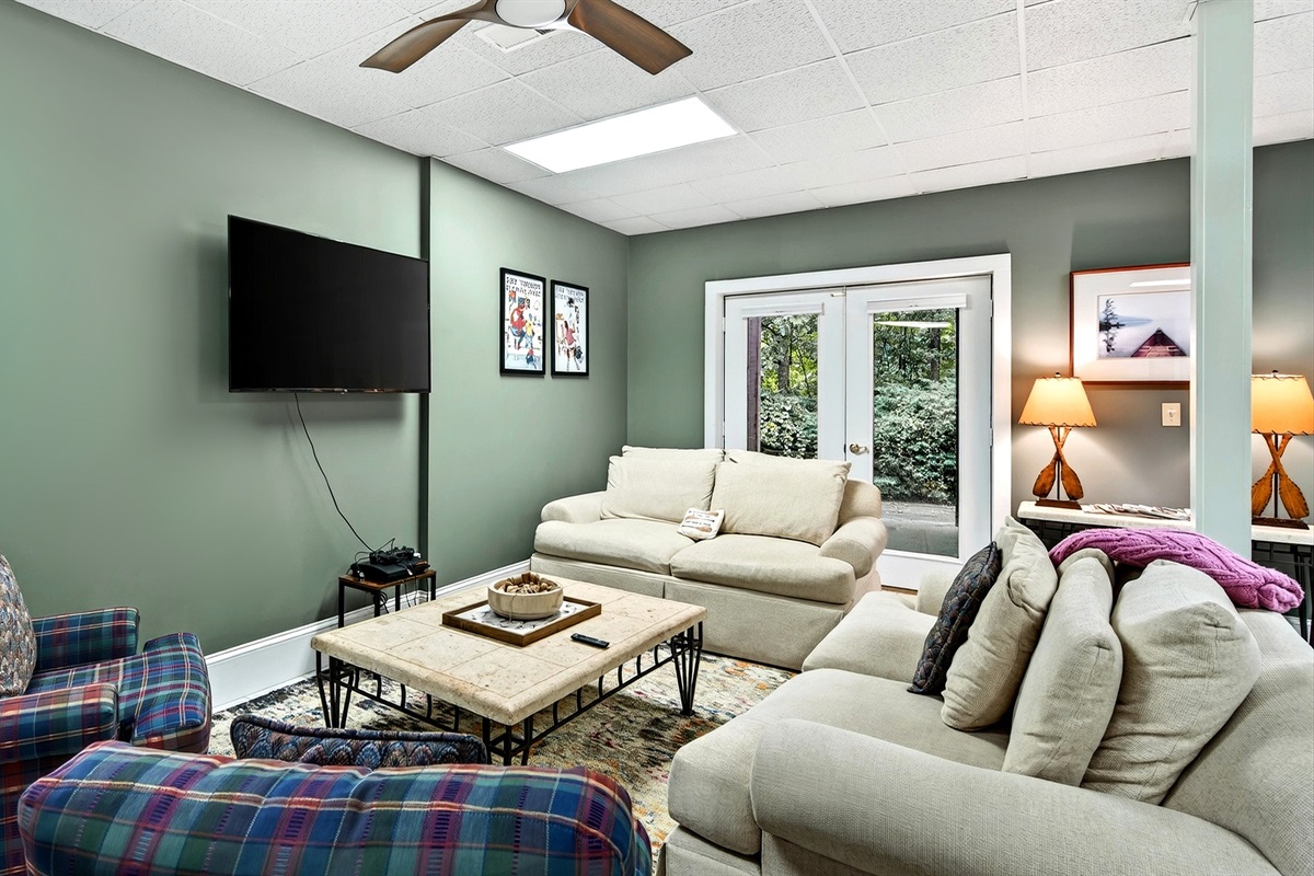 Watch a movie in the lower level game room.