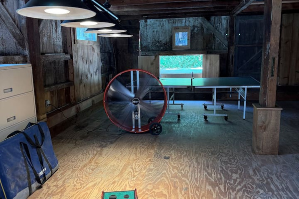 Shared Common Space in Barn (with games and a bathroom)
