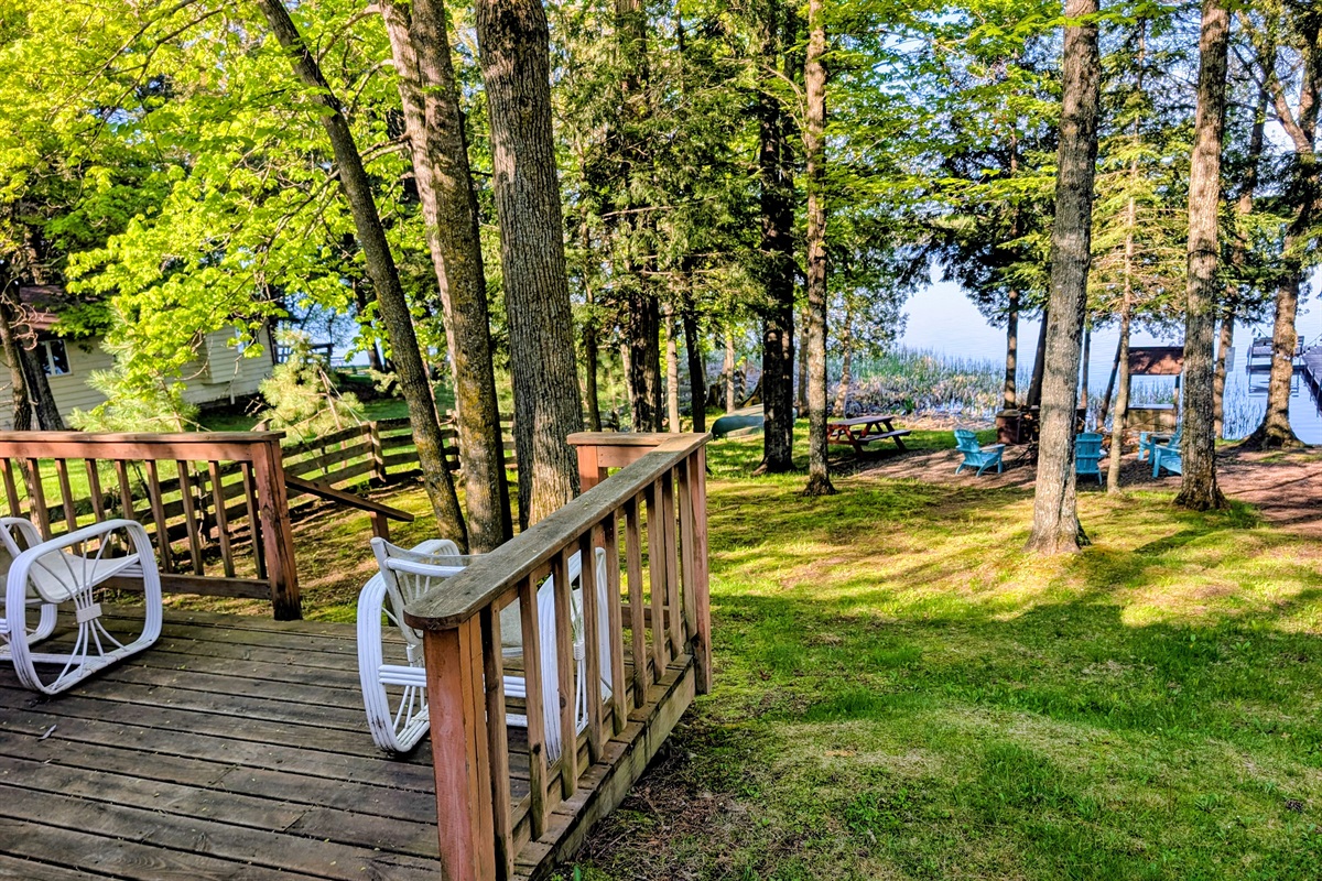 Deck overlooking the yard