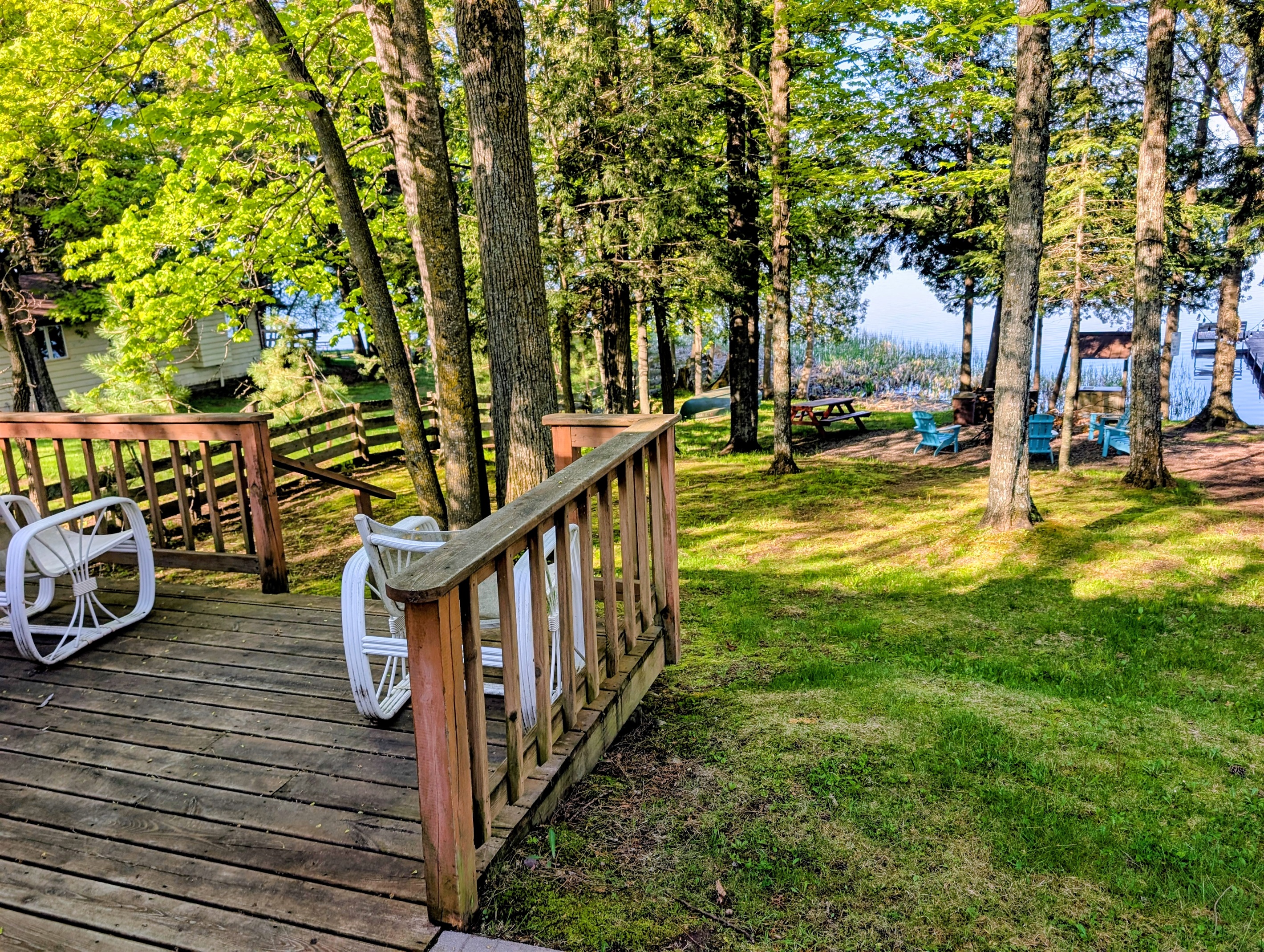 Deck overlooking the yard