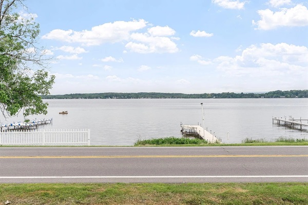 Enjoy your own private dock, sandy beach area, and beautiful lakefront views during your stay.