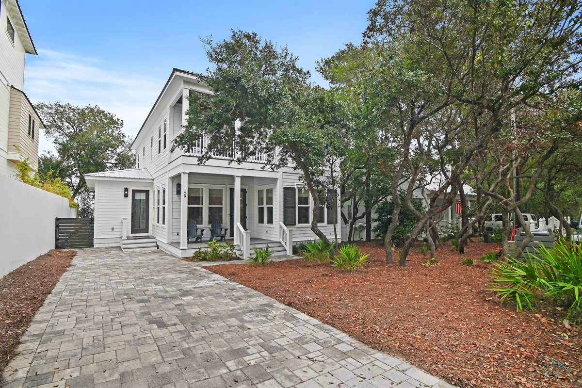 Plenty of driveway space for two vehicles.