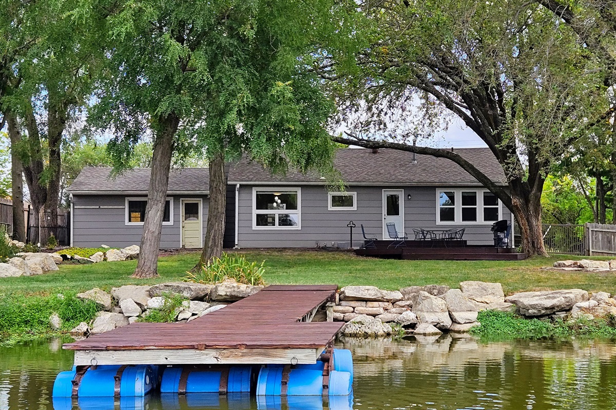 View of backyard from lake.