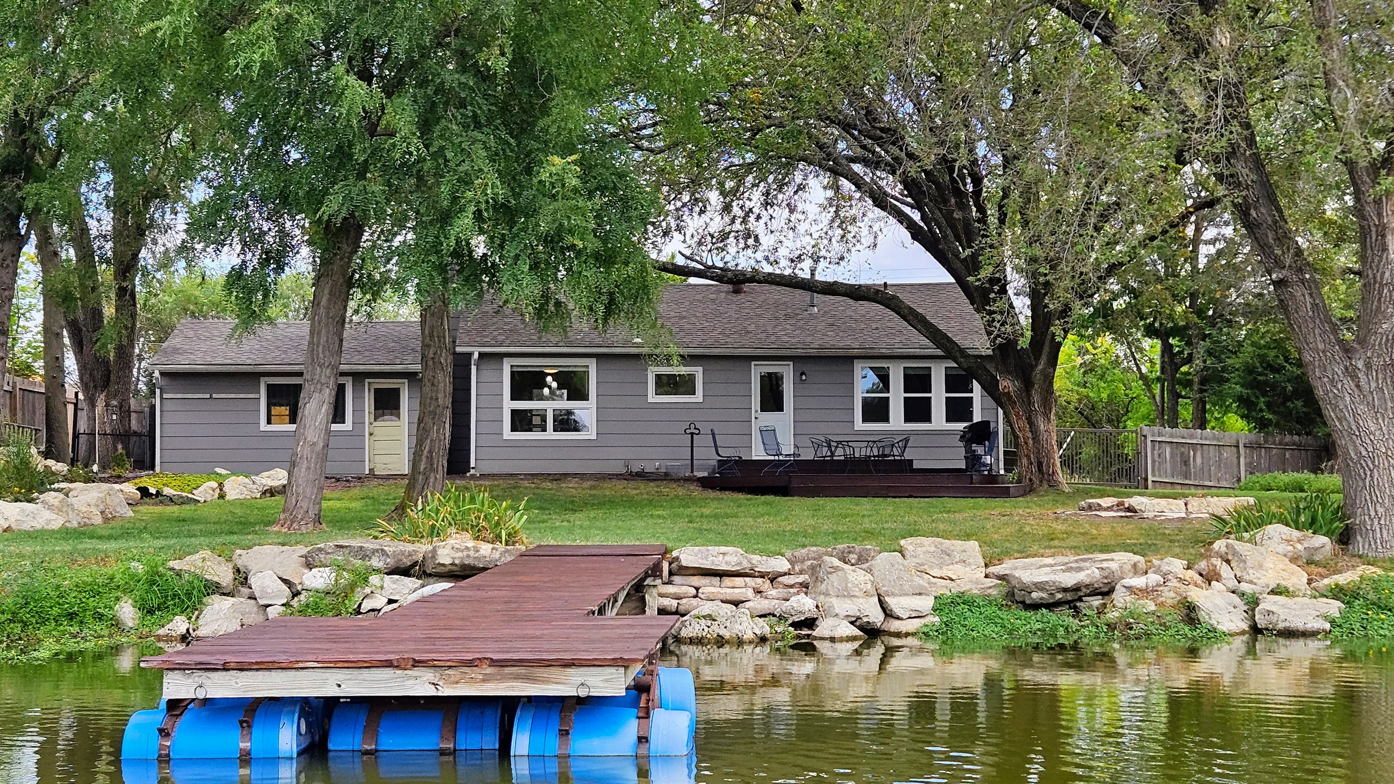 View of backyard from lake.