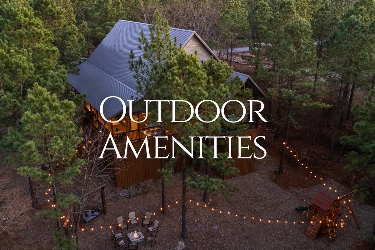 The outdoor amenities set the scene for relaxing days and fun nights, with plenty of space to enjoy the fresh air and wooded surroundings.