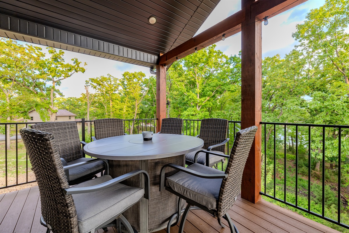 Covered deck dining area