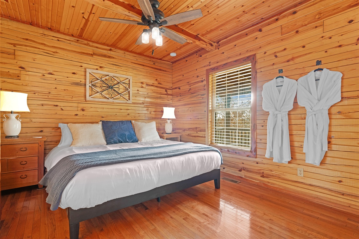 Romantic retreat essentials: a king bed and soft robes