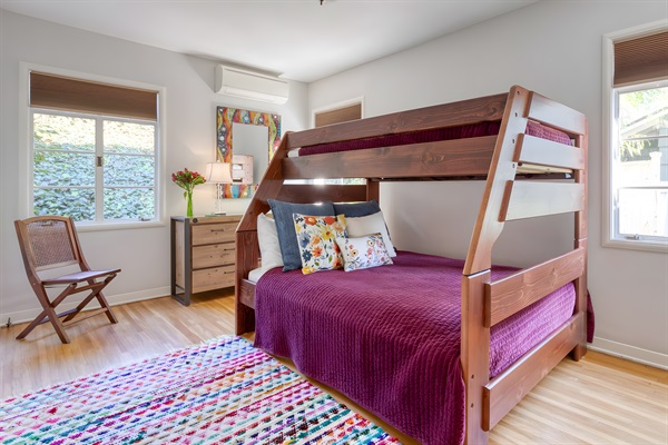 Second bedroom: twin over full bunk