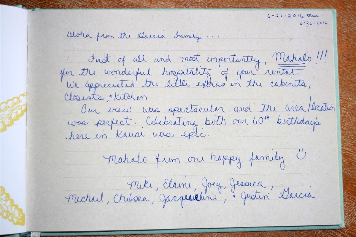 5-Star Review of our Lani Hanalei Home