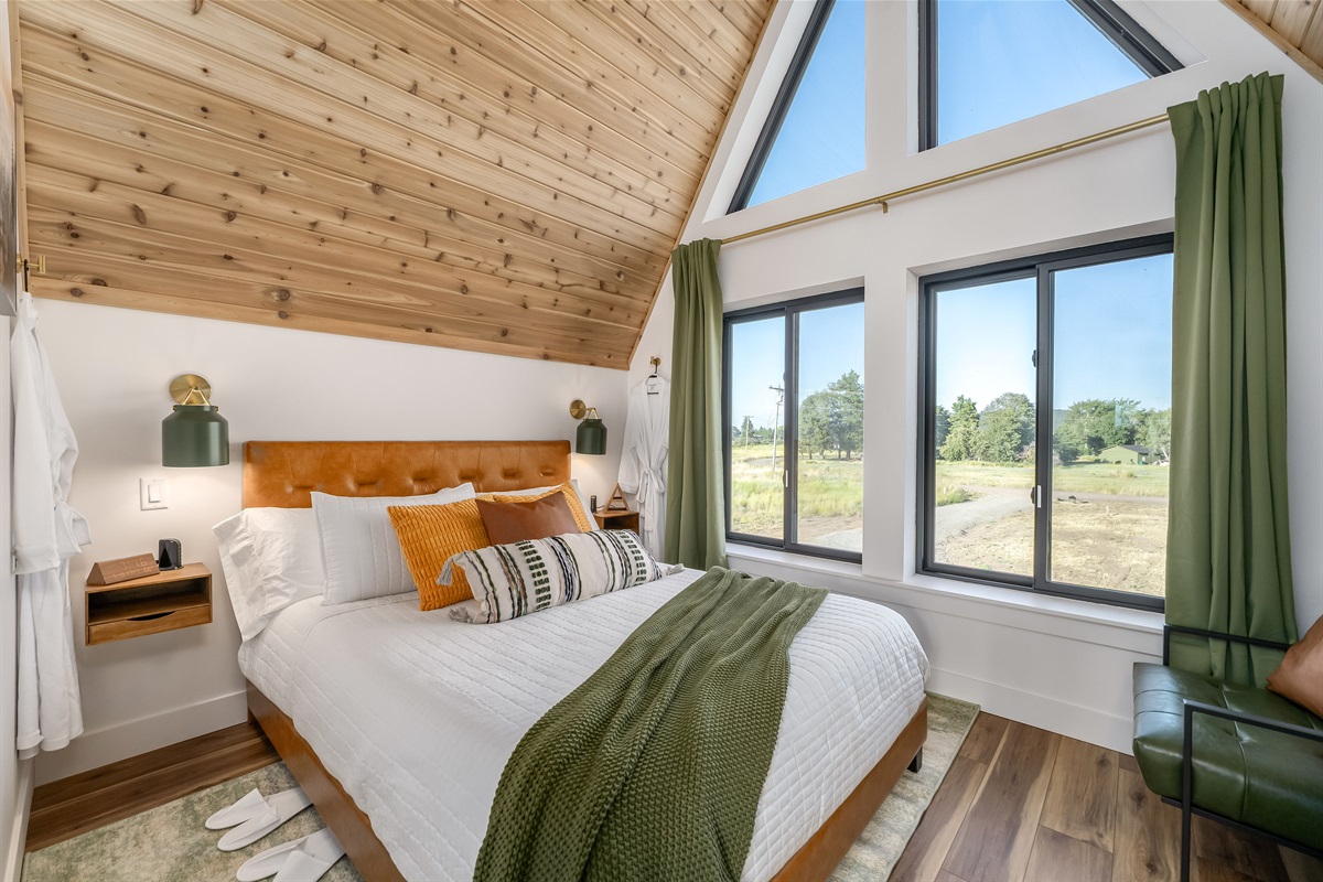 Take In The View Right From The Bed of Mountains and Desert Valley