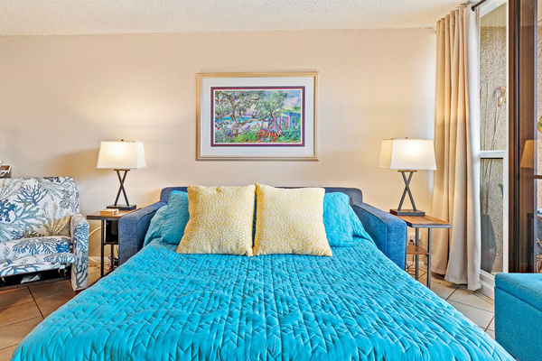 Queen sofa sleeper for two adults or two kids.