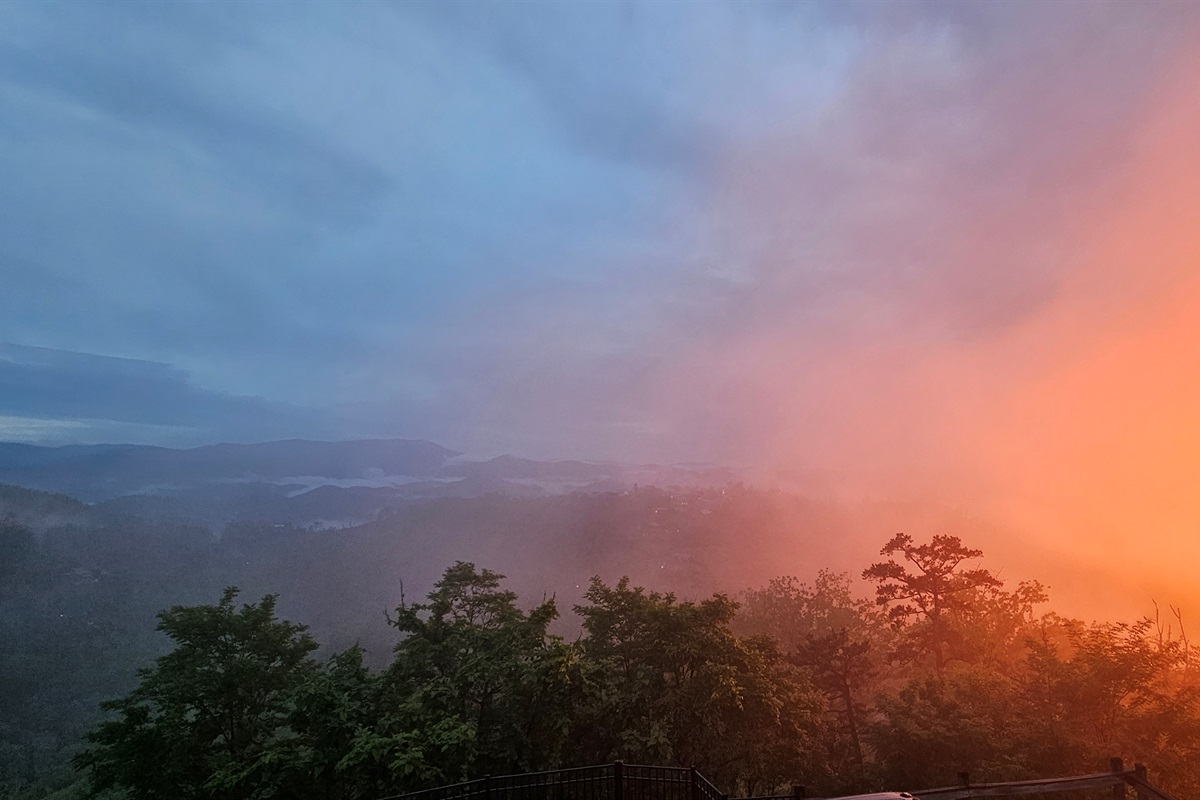 Foggy Sunset at the cabin.