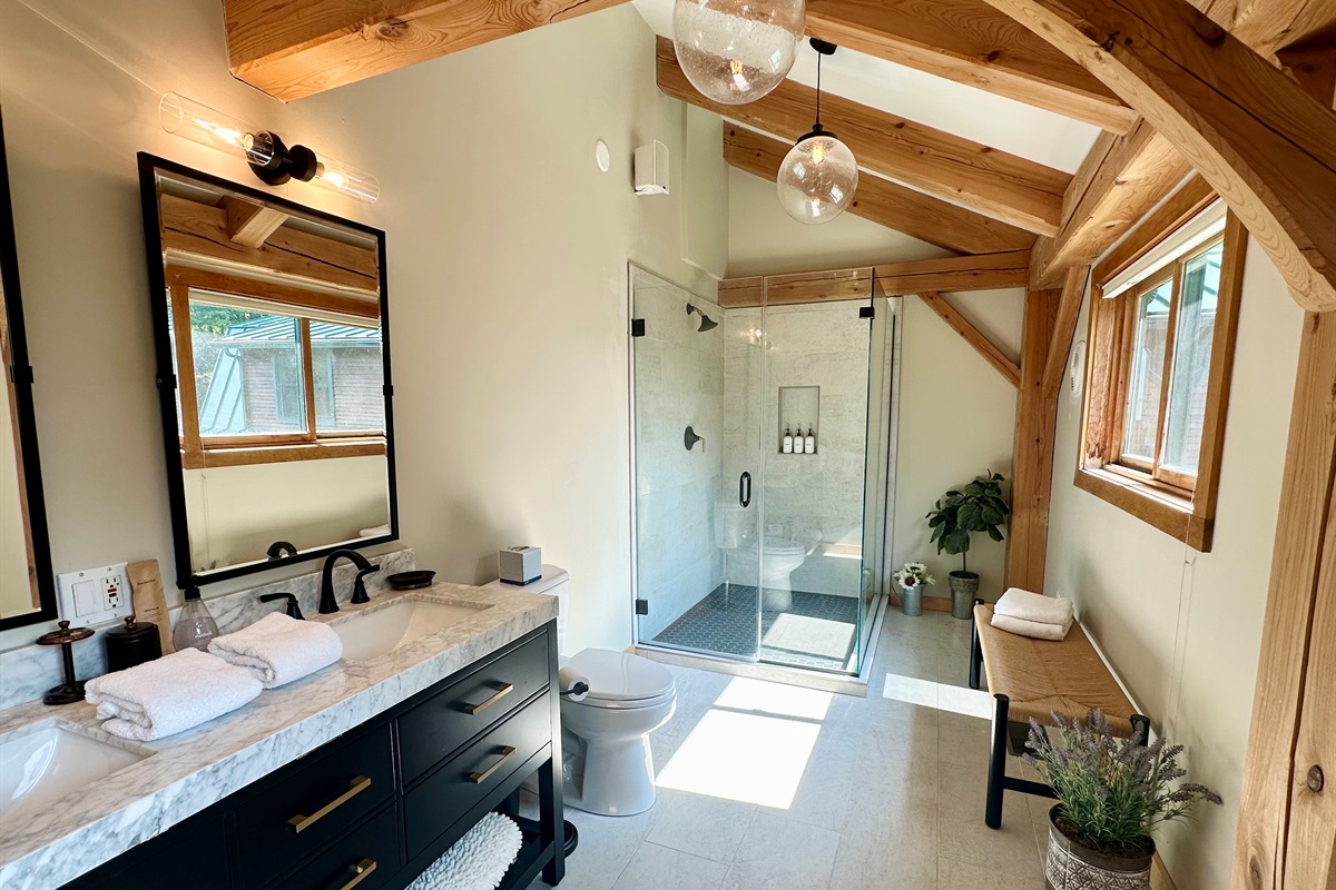 Newly remodeled primary ensuite bathroom