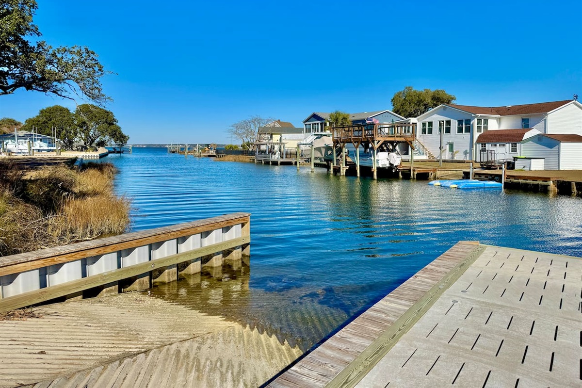 Neighborhood boat ramp that you can walk to — literally a couple of steps away!