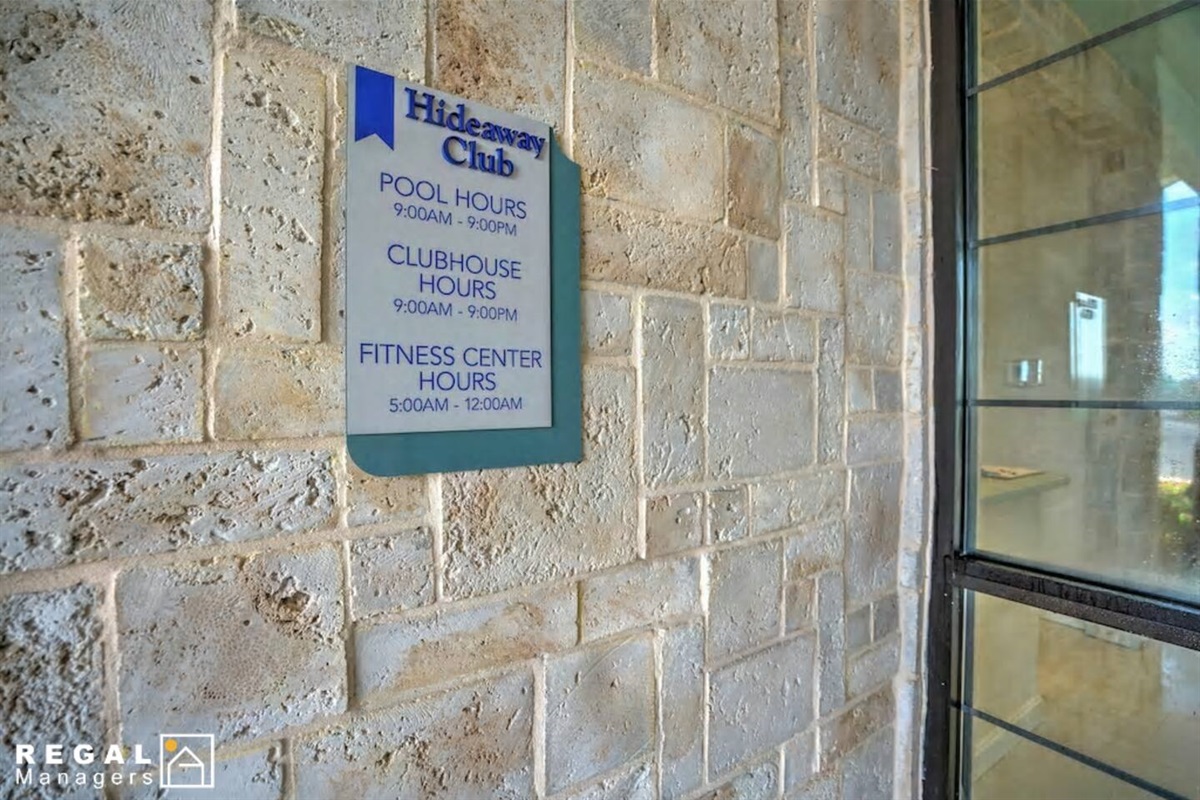 Pool Hours are 9AM to 9PM