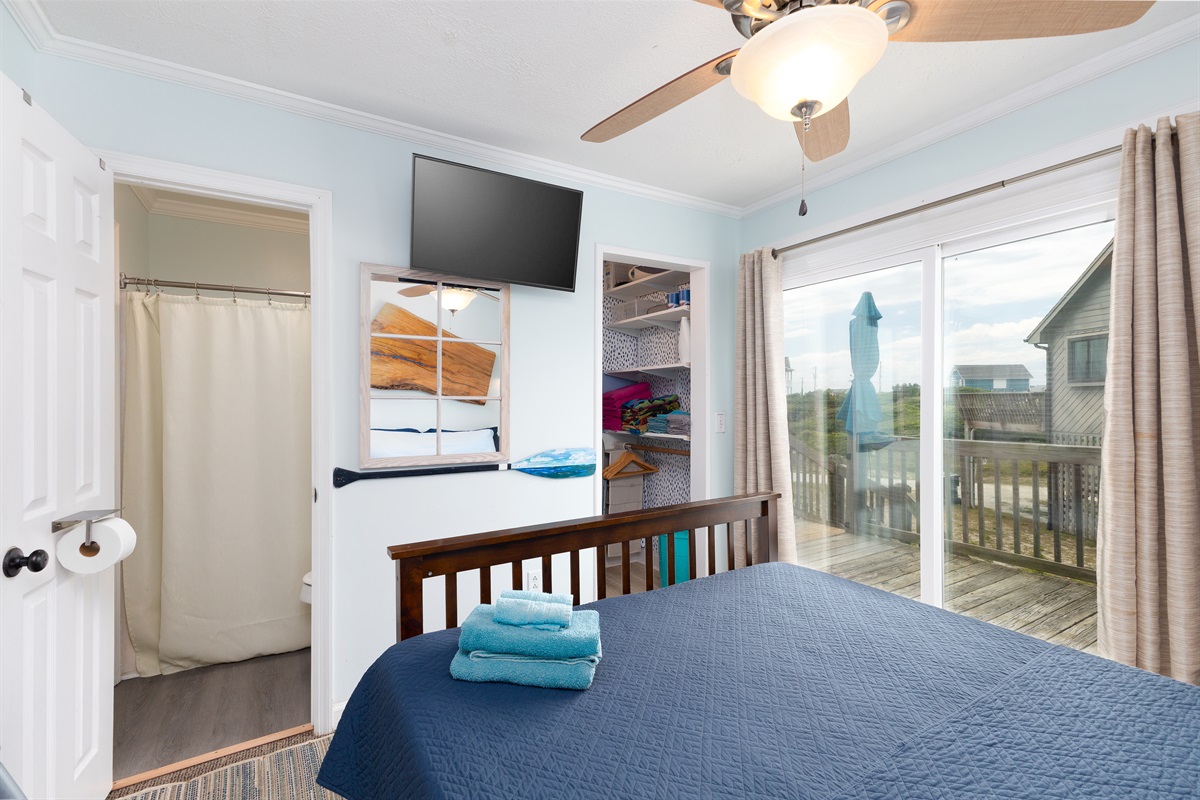 Master bedroom with balcony access