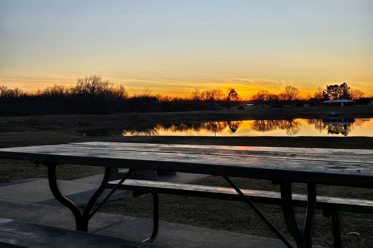 Amazing sunsets overlooking the fishing pond